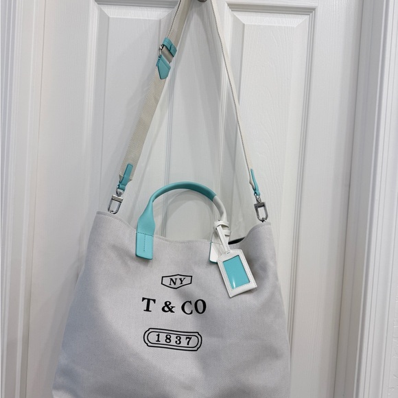 Tiffany & Co. Silver Large Canvas Tote - Picture 2 of 7